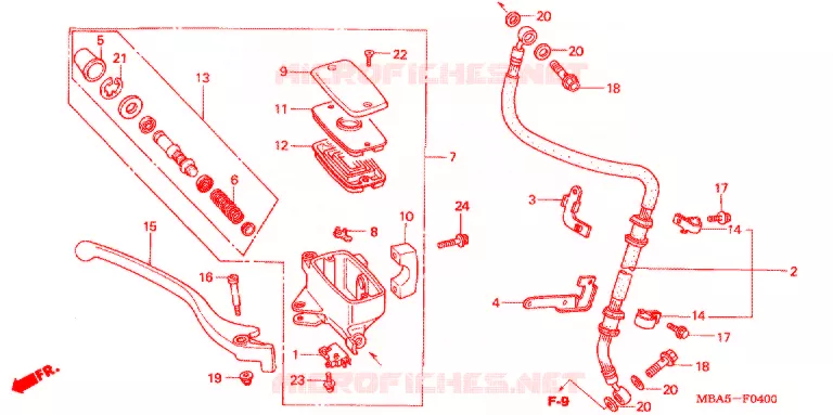 MAITRE CYLINDRE DE FREIN AVANT Honda MOTO 750 SHADOW 2003  VT750CDA3