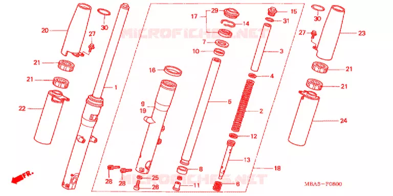 FOURCHE Honda MOTO 750 SHADOW 2002  VT750CDB2
