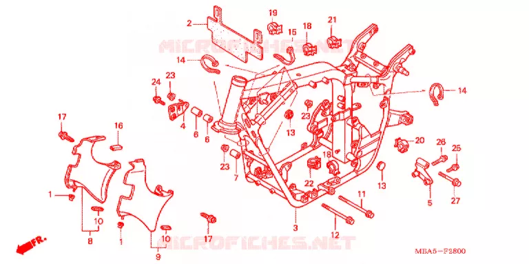 CADRE Honda MOTO 750 SHADOW 2003  VT750CDB3