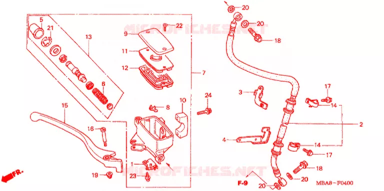 MAITRE CYLINDRE DE FREIN AVANT Honda MOTO 750 SHADOW 2003  VT750CDB3