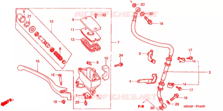 MAITRE CYLINDRE DE FREIN AVANT Honda MOTO 750 SHADOW 2002  VT750CDC2