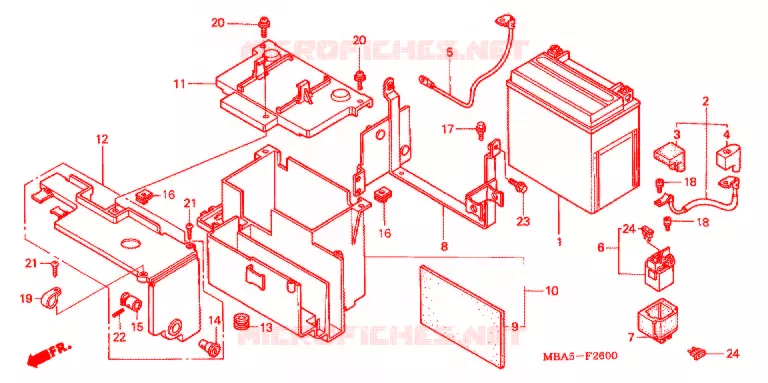 BATTERIE Honda MOTO 750 SHADOW 2002  VT750CDC2
