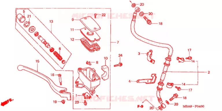 MAITRE CYLINDRE DE FREIN AVANT Honda MOTO 750 SHADOW 2003  VT750CDC3