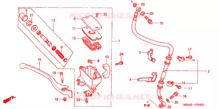 MAITRE CYLINDRE DE FREIN AVANT Honda MOTO 750 SHADOW 2003  VT750CDC3