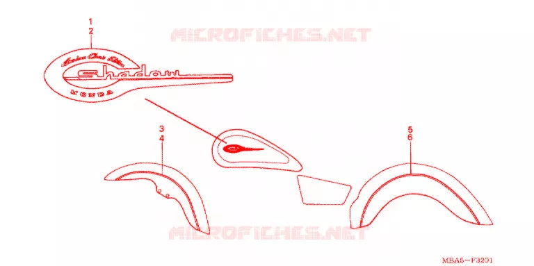 AUTOCOLLANTS (VT750CDD) Honda MOTO 750 SHADOW 2002  VT750CDD2
