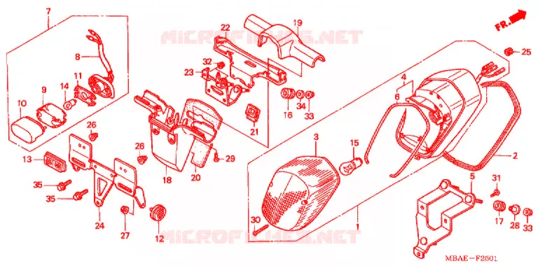 FEU ARRIERE Honda MOTO 750 SHADOW 2002  VT750CDD2