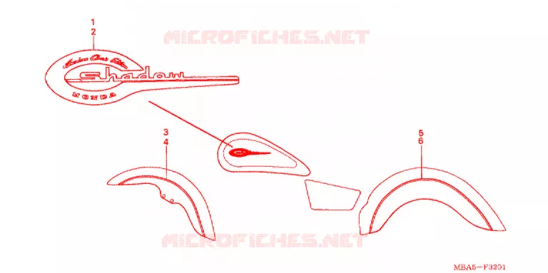 AUTOCOLLANTS (VT750CDD) Honda MOTO 750 SHADOW 2002  VT750CDD2