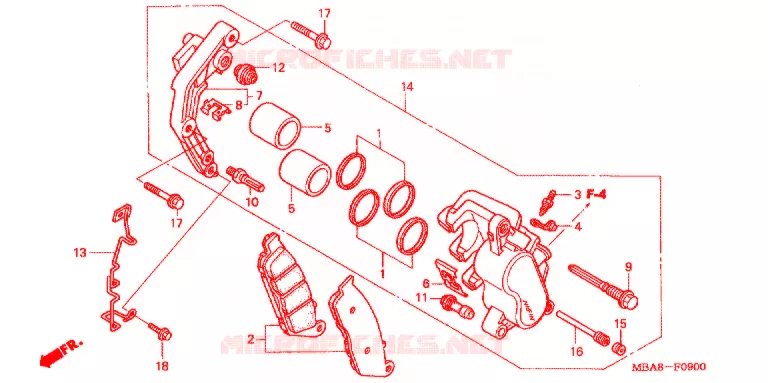 ETRIER DE FREIN AVANT Honda MOTO 750 SHADOW 2003  VT750CDD3