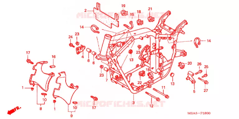 CADRE Honda MOTO 750 SHADOW 2003  VT750CDD3