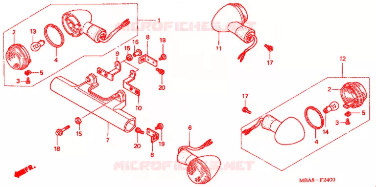 CLIGNOTANT Honda MOTO 750 SHADOW 2003  VT750CDD3