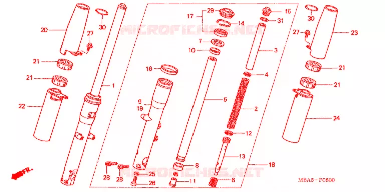 FOURCHE Honda MOTO 750 SHADOW 2003  VT750CDD3