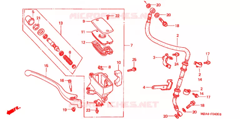 MAITRE CYLINDRE DE FREIN AVANT Honda MOTO 750 SHADOW 1999  VT750CDX