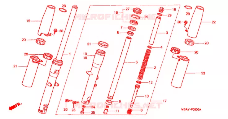 FOURCHE Honda MOTO 750 SHADOW 2000  VT750CDY