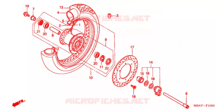 ROUE AVANT Honda MOTO 750 SHADOW 2000  VT750CDY