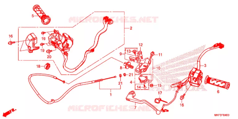 LEVIER DE GUIDON - CABLE - COMMODO Honda MOTO 1000 CBR 2017  CBR1000RAH