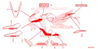 AUTOCOLLANTS (2) pour Honda CBR 1000 RR ABS RED de 2017