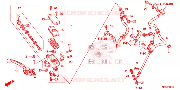 MAITRE CYLINDRE DE FREIN AVANT Honda SCOOTER 750 INTEGRA 2017  NC750DH