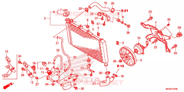 RADIATEUR Honda SCOOTER 750 INTEGRA 2017  NC750DH