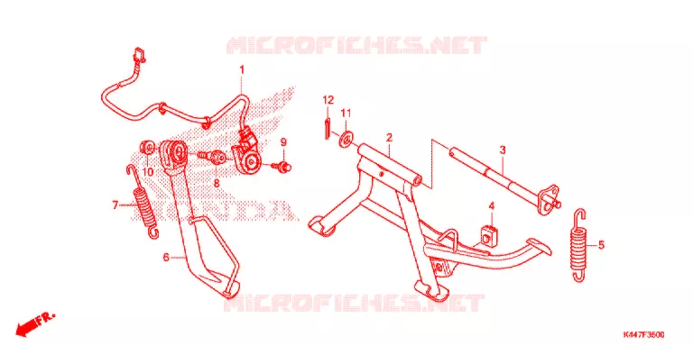 BEQUILLE CENTRALE - PEDALE DE FREIN Honda SCOOTER 110 VISION 2017  NSC110MPDH