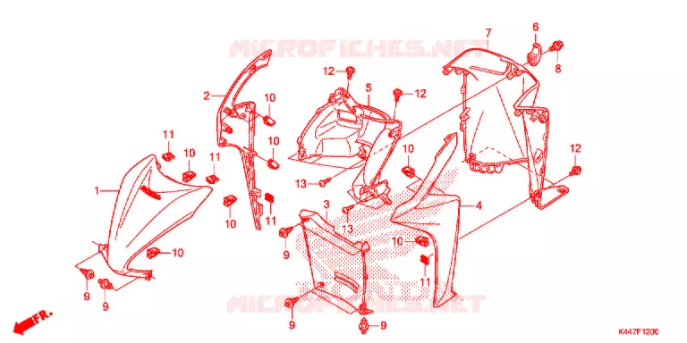CARENAGE AVANT - PROTEGE JAMBES Honda SCOOTER 110 VISION 2017  NSC110MPDH