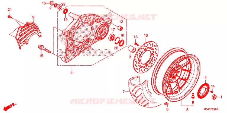 ROUE ARRIERE - BRAS OSCILLANT Honda SCOOTER 300 FORZA 2017  NSS300H