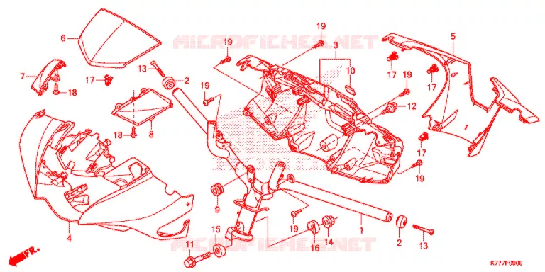 GUIDON - CARENAGE Honda SCOOTER 125 SH 2017  SH125ADH