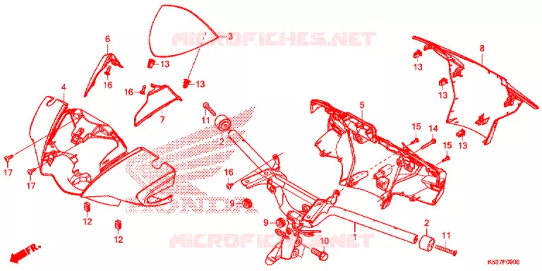 GUIDON - CARENAGE Honda SCOOTER 300 SH 2017  SH300AH