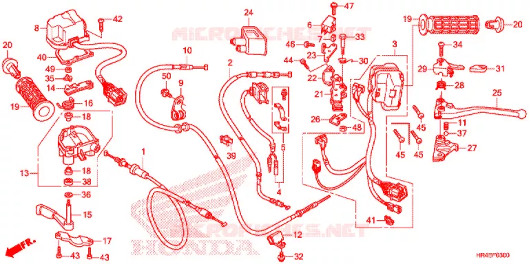 COMMODO - LEVIER - CABLE Honda ATV 500 FOURTRAX 2017  TRX500FE2H