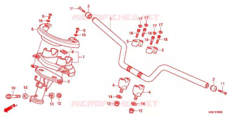 GUIDON - CARENAGE Honda SCOOTER 125 PCX 2017  WW125SH
