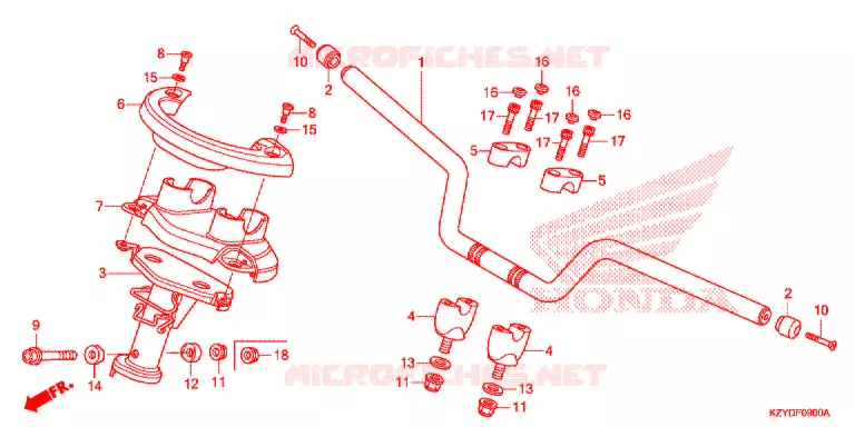 GUIDON - CARENAGE Honda SCOOTER 150 PCX 2013  WW150D