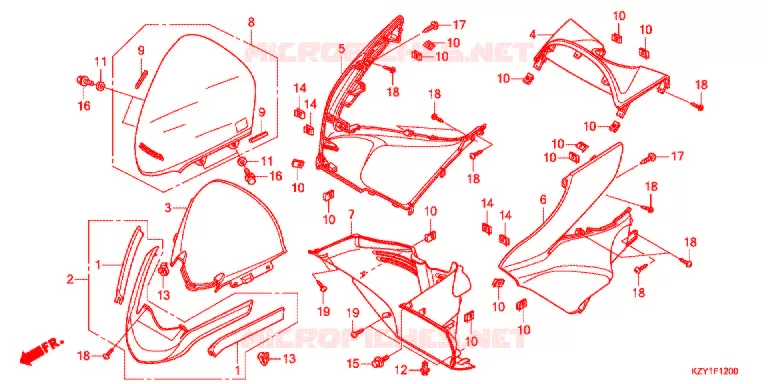 CARENAGE AVANT Honda SCOOTER 150 PCX 2013  WW150D