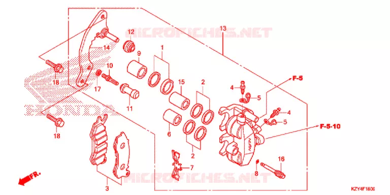 ETRIER DE FREIN AVANT Honda SCOOTER 150 PCX 2013  WW150D