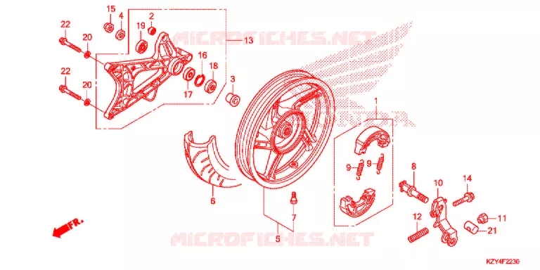 ROUE ARRIERE - BRAS OSCILLANT Honda SCOOTER 150 PCX 2013  WW150D