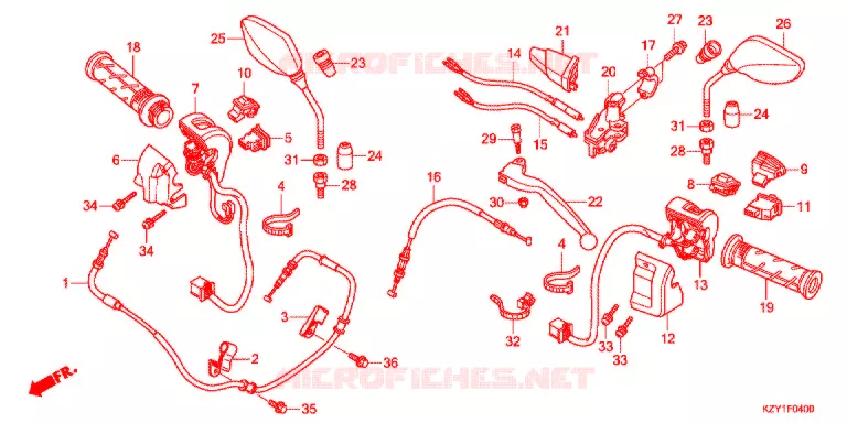LEVIER DE GUIDON - CABLE - COMMODO Honda SCOOTER 150 PCX 2014  WW150E