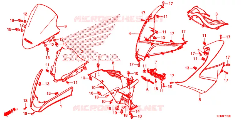 CARENAGE AVANT Honda SCOOTER 150 PCX 2015  WW150F