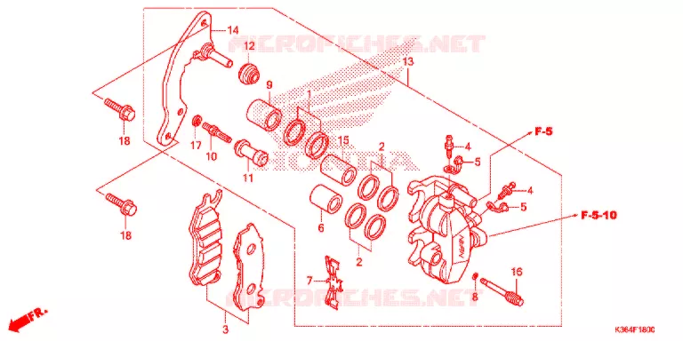 ETRIER DE FREIN AVANT Honda SCOOTER 150 PCX 2016  WW150F