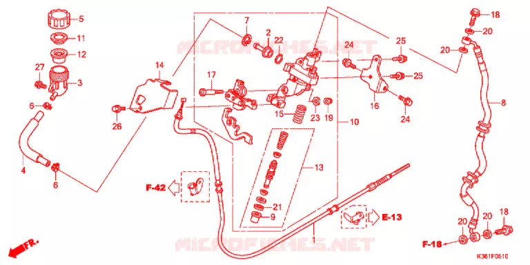 MAITRE-CYLINDRE DE FREIN Honda SCOOTER 150 PCX 2015  WW150F