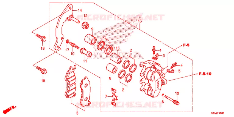 ETRIER DE FREIN AVANT Honda SCOOTER 150 PCX 2016  WW150G