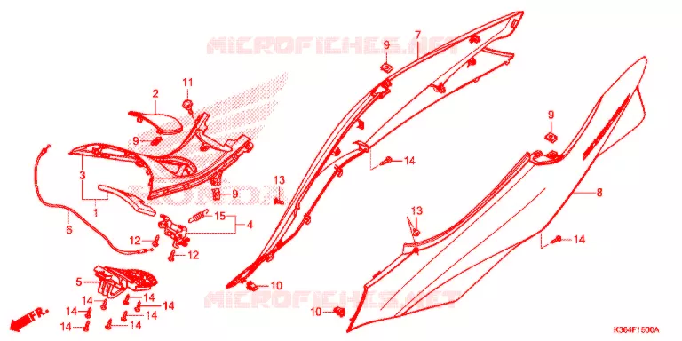 CARENAGE ARRIERE Honda SCOOTER 150 PCX 2016  WW150G