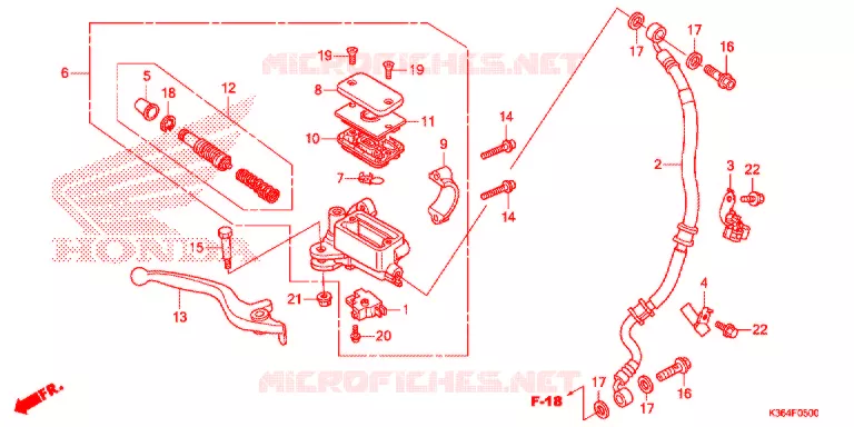 MAITRE CYLINDRE DE FREIN AVANT Honda SCOOTER 150 PCX 2016  WW150G