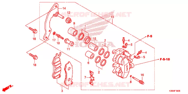 ETRIER DE FREIN AVANT Honda SCOOTER 150 PCX 2017  WW150H