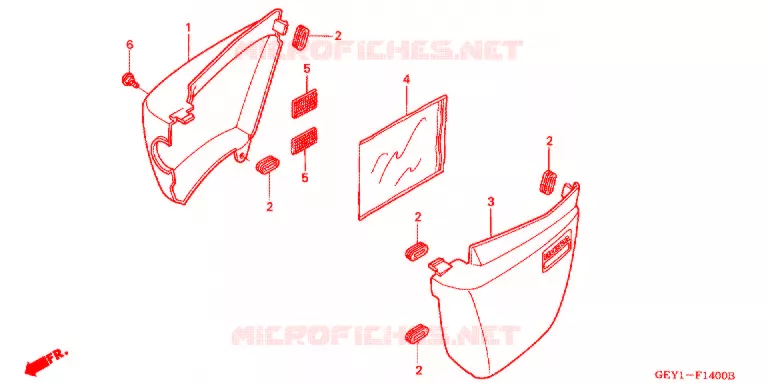 COUVERCLES LATERAUX Honda MOTO 100 APE 2004  XZ1004_2J