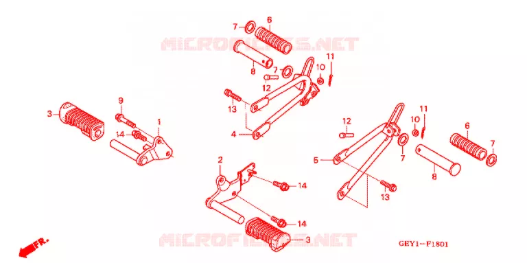 REPOSE PIED (XZ100) Honda MOTO 100 APE 2004  XZ1004_2J