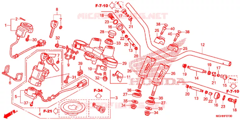 GUIDON - TE DE FOURCHE Honda MOTO 1200 CROSSTOURER 2018  VFR1200XDH