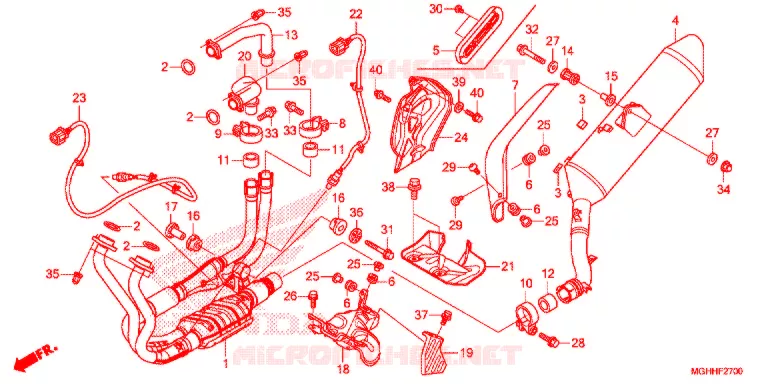SILENCIEUX D'ECHAPPEMENT Honda MOTO 1200 CROSSTOURER 2018  VFR1200XDH