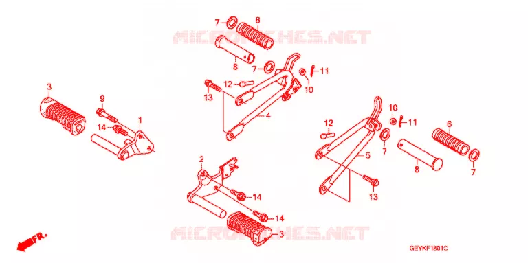 REPOSE PIED (XZ100) Honda MOTO 100 APE 2007  XZ1007_2J