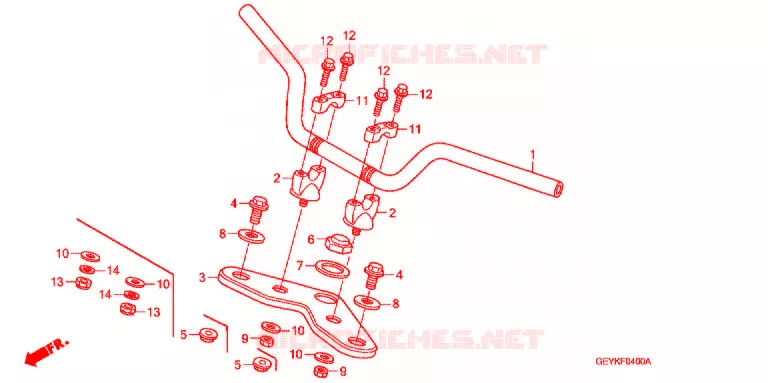GUIDON - TE DE FOURCHE Honda MOTO 100 APE 2013  XZ1009