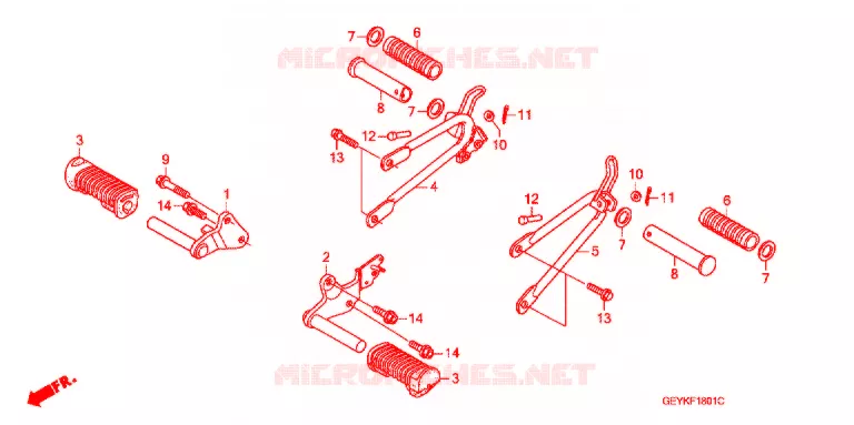 REPOSE PIED (XZ100) Honda MOTO 100 APE 2013  XZ1009