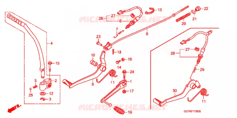 PEDALE - KICK Honda MOTO 100 APE 2014  XZ1009_2J