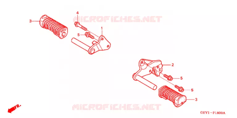 REPOSE PIED (XZ50) Honda MOTO 50 APE 2001  XZ501_2J
